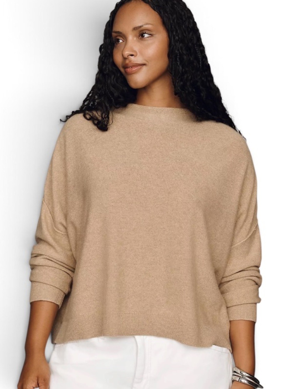 Anthropologie Pilcro Alani 100% Cashmere Mock Neck Sweater